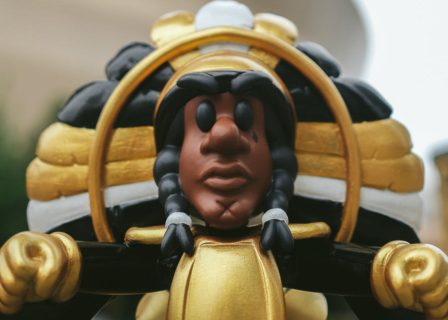 SPY BOY art toy by Compton III, inspired by New Orleans Saints and Mardi Gras Indians