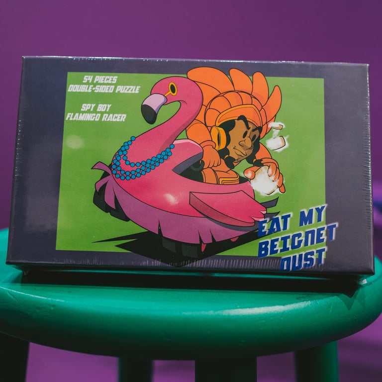 Eat my beignet dust puzzle SPY BOY space broccoli