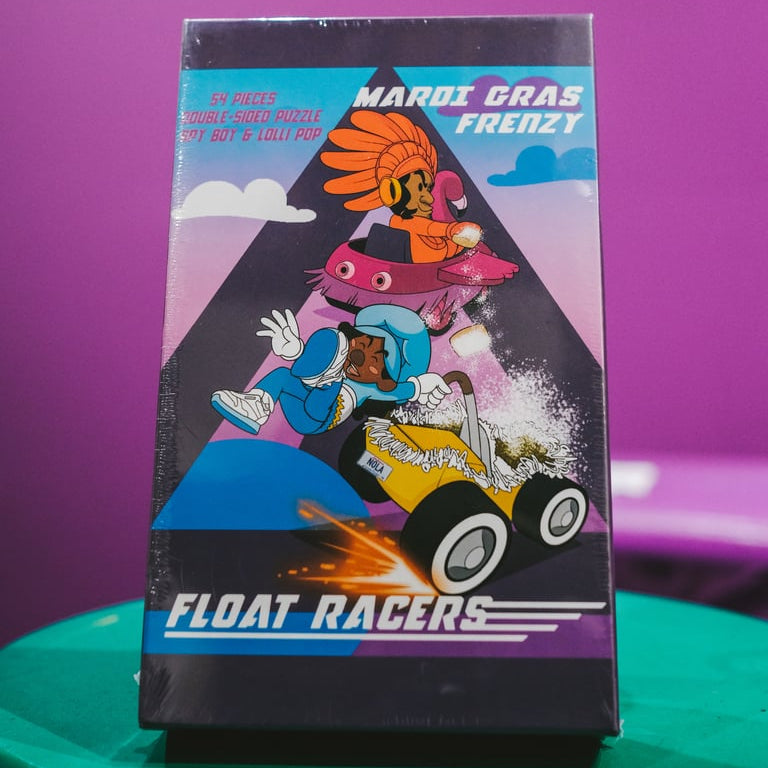 Mardi Gras Frenzy Float Racers puzzle with space broccoli SPY BOY and Lolli