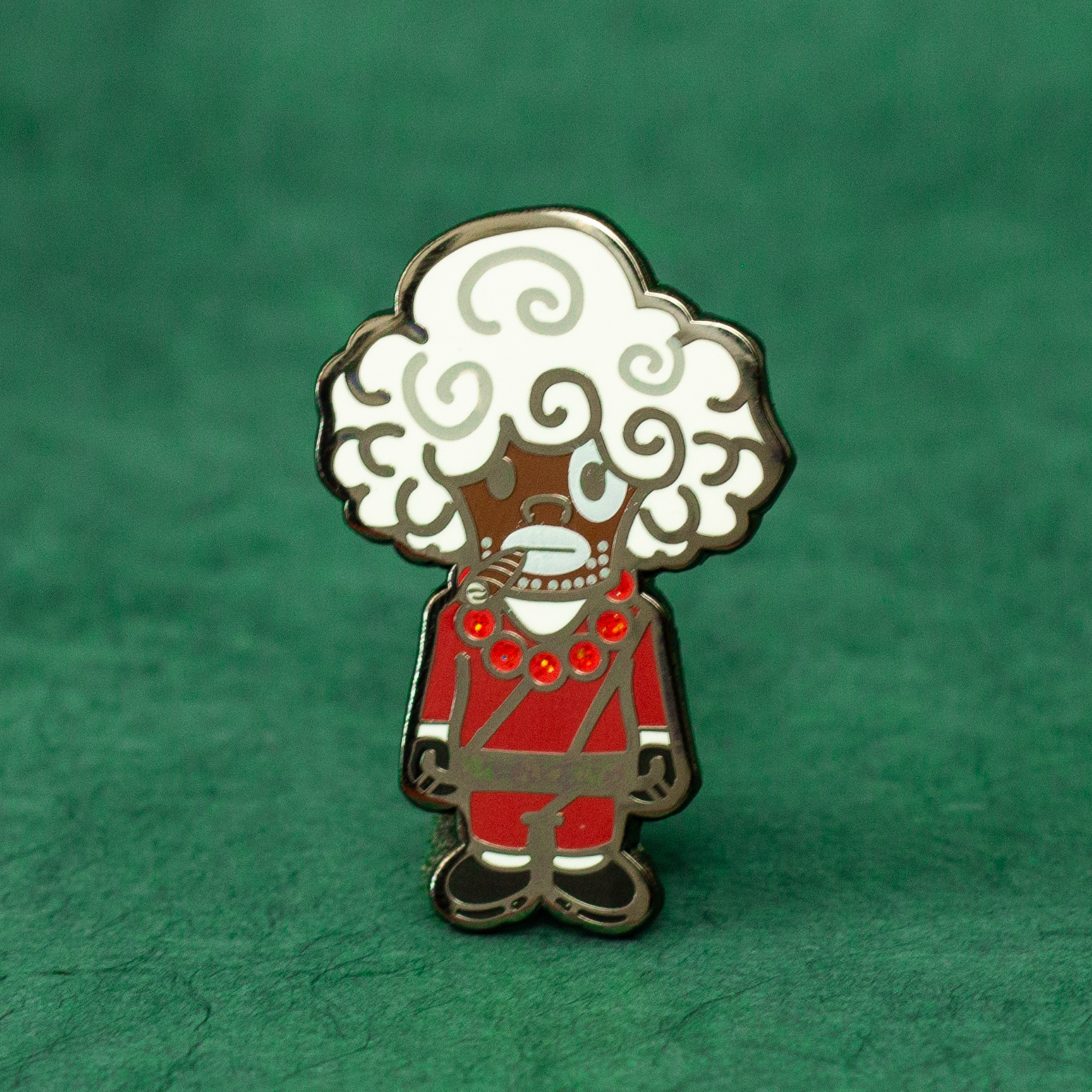 ZBO Klaus silver chase pin by Compton III, a New Orleans artist