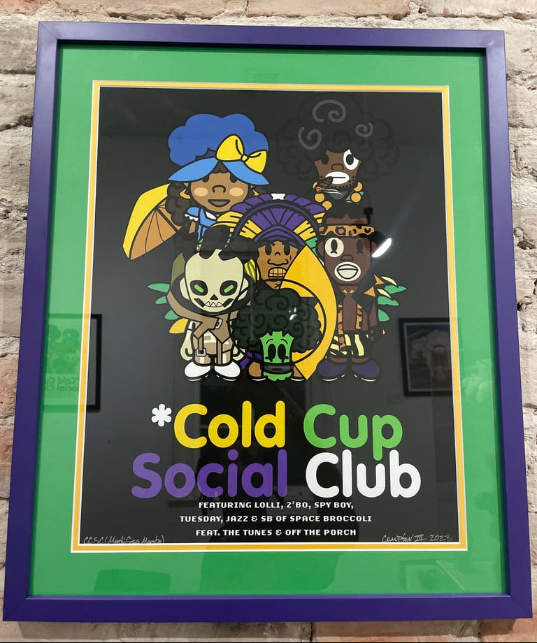 Tuesday, Lolli, Jazz, Z'Bo, and SPY BOY Space Broccoli characters in Cold Cup Social Club