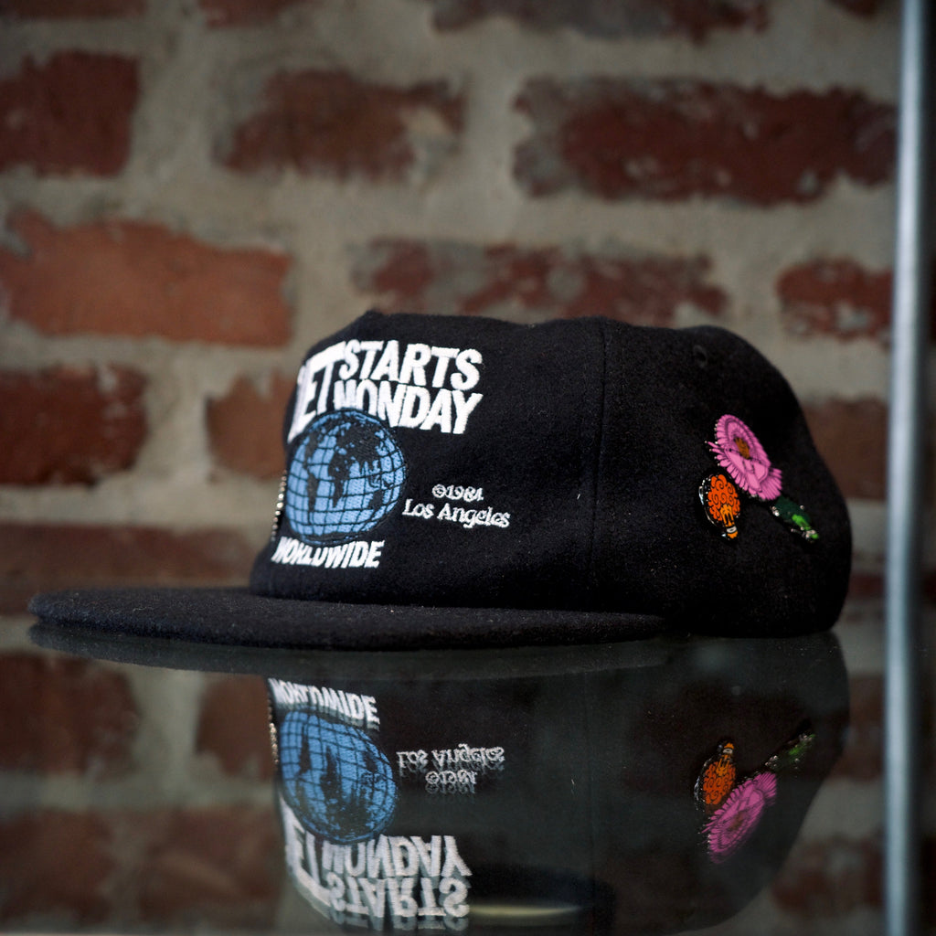 Diet Starts Monday black cap with embroidered logo and SPY BOY pins