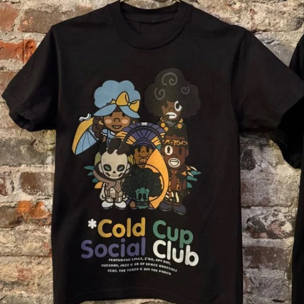 Cold Cup Social Club Mardi Gras black t-shirt