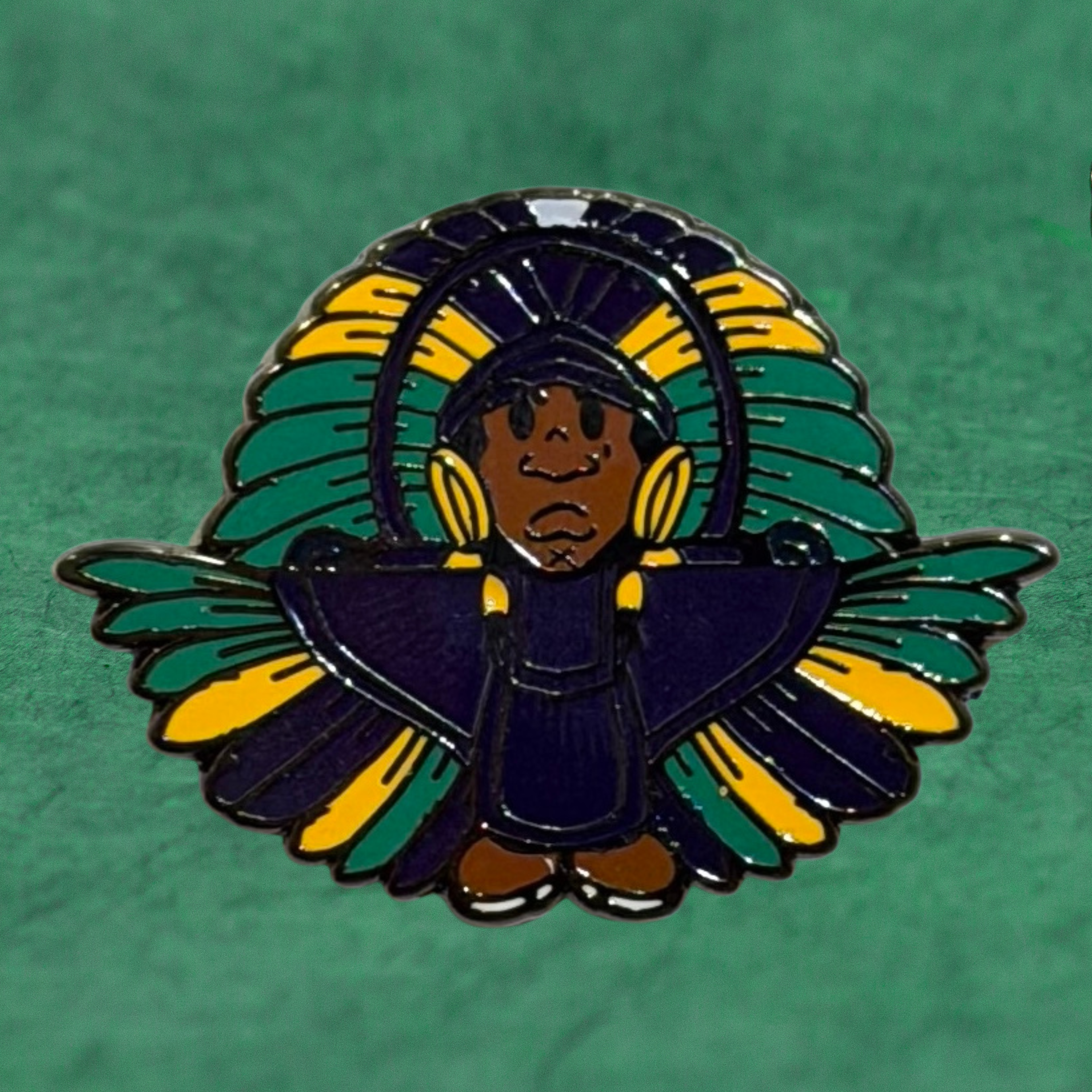 SPY BOY Mardi Gras supersuit enamel pin by Compton III, a New Orleans artist