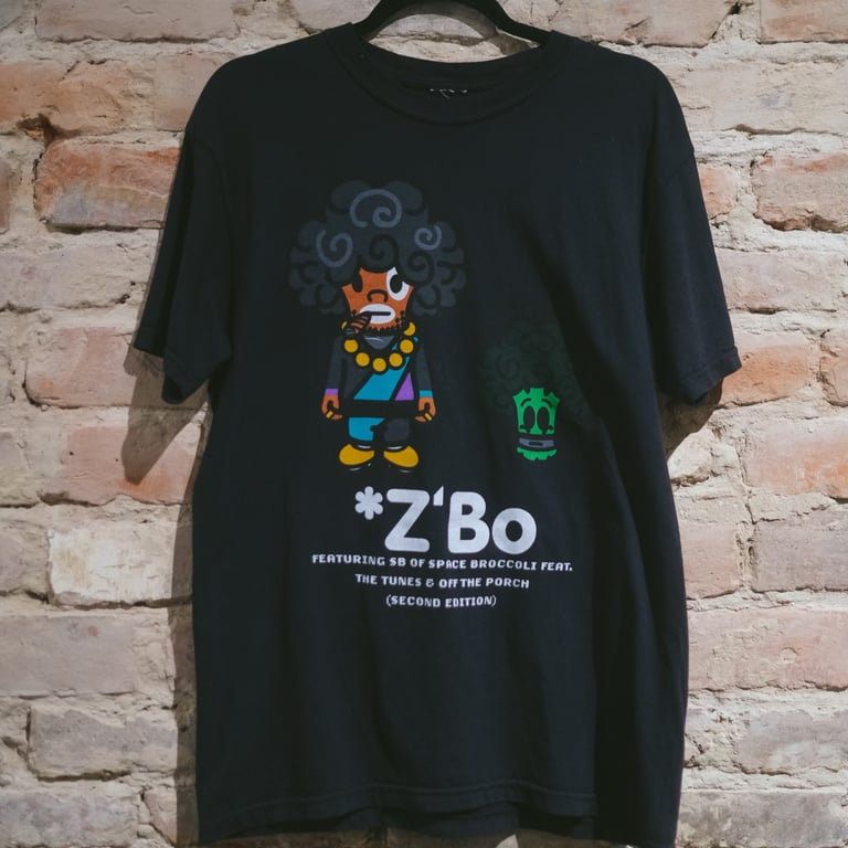 Z'Bo and Space broccoli black t-shirt